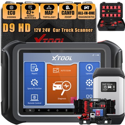 2025 XTOOL D9HD 12V 24V Heavy Duty Car Full Diagnostic Scanner ECU Coding Tool