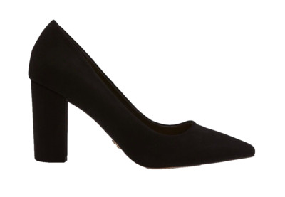 Novo Pumps Heels Black Suede Points Illegal Istelle Block Sturdy Sleek Classic 7
