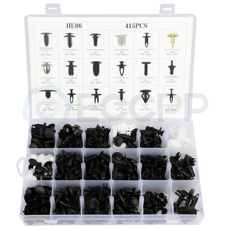 Kit removedor de remaches de empuje para molduras de puerta surtidos de clips de retención de automóvil 456 piezas Foto 4 de 4