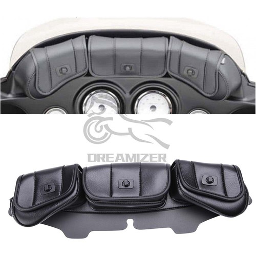 Windshield Saddle 3 Pouch Bag For Harley Electra Street Tri Glide FLHT 1996-2013 Windshield Saddle 3 Pouch Bag For Harley Electra Street Tri Glide FLHT 1996-2013