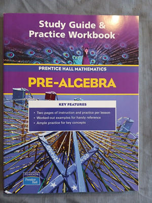 PRE-ALGEBRA STUDY GUIDE & PRACTICE WORKBOOK BRAND NEW FREE SHIPPING