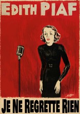 Listing image for Vintage Music Poster Edith Piaf Je Ne Regrette Rien Song Advertising Print A3 A4