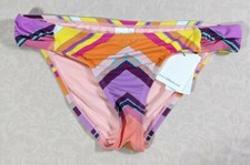 GIBSON LATIMER Wmns Multicolor Stripes Tab Sides Stretch Bikini Bottom sz XS NWT