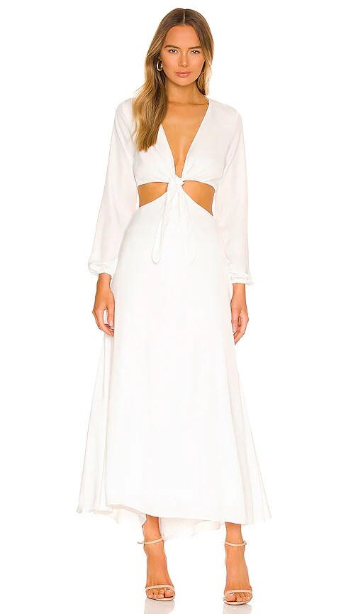 RESA Noelle Dress White Long Party Wedding Revolve L NWT $220