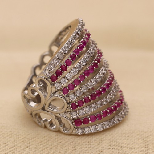 Umwerfend Cubic Zirkonia Nine Line Riesiges Hochzeit Damen Ring Variant Color - Bild 76 von 129