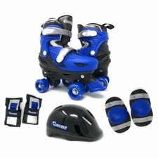 Chicago Skates Adjustable Quad Roller Combo Set, Helmet, Knee Pads  Wrist Guard