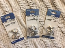 10) 3 cm SIlver Lobster Claws for craft projects (FREE SHIPPING)