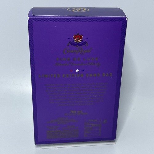Rare Limited Crown Royal Red White & Blue Camouflage Bag 750ml 9" x 5" x 2.5" - Picture 4 of 6