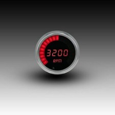 Led Digital Bargraph Memory Tachometer - Chrome Bezel - Red