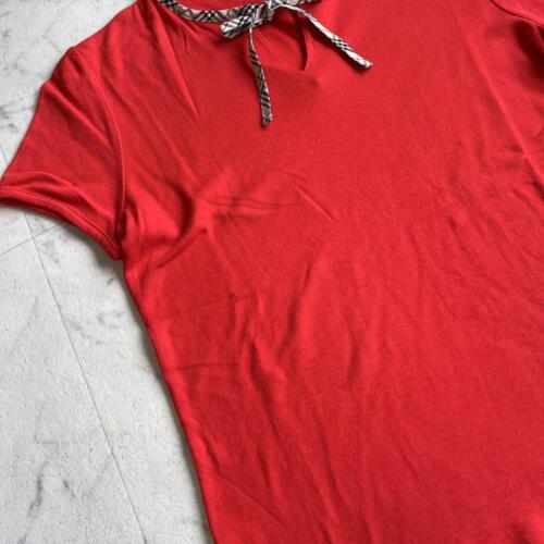 Burberry Blue Label Nova Check T-Shirt Cotton Red 38/US:S Authentic - Picture 24 of 24