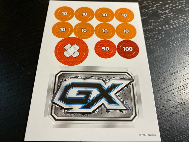Pokemon TCG - 5x GX MARKER + Damage Counter Sheets = 50 counters + 5 ...