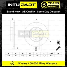 Fits Vauxhall Corsa Astra Cavalier Nova Intupart Front Brake Disc