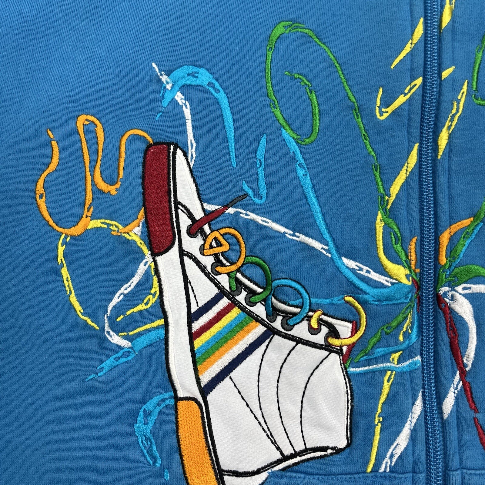 Coogi Hoodie Mens 3XL Blue Hoodie Full Zip Sweater Y2K Sneakers Hip Hop Rap image 3