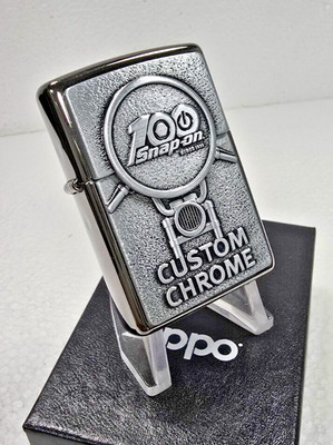 ORIGINAL Zippo Feuerzeug SNAP ON 100 CUSTOM CHROME Surprise 1920-2020 Black Ice NEU