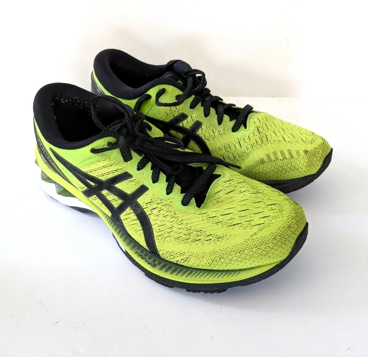 Scarpe Asics Gel Kayano 27 Uomo 7 5 Corsa Atletica Passeggio Lime Nero Strada Neon
