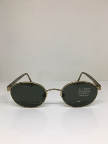 New Vintage Giorgio Armani GA 633 Oval Sunglasses C. 807 Brushed Gold 51mm Italy - Afbeelding 1 van 12