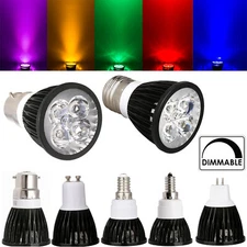 Black Bulbs LED Spotlight Dimmable MR16 GU10 GU5.3 E12 E14 E27 B15 B22 Colored