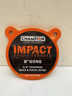 CHAMPION - AR500 IMPACT STEEL TARGET - 8'' GONG - 3/8'' THICK - ORANGE - 44903C