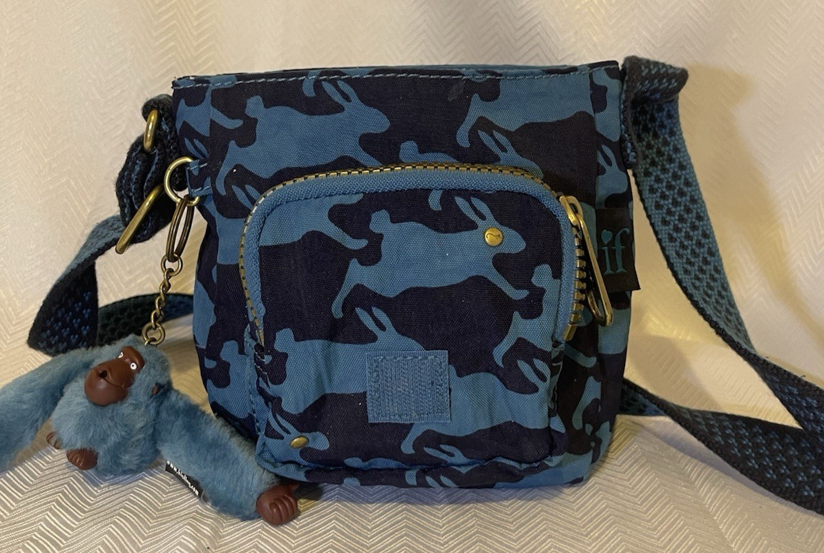 KIPLING Azure Blue 'Rabbit' Pattern Shoulder Bag … - image 3