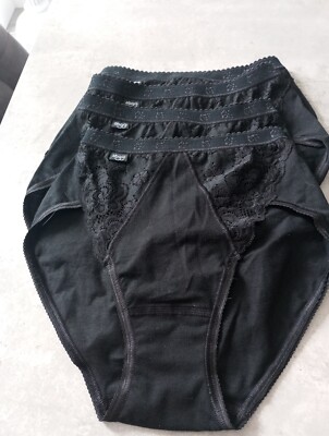 Sloggi Womens Chic  Basic+ Maxi Brief - Black, Size 8, Pack of 4