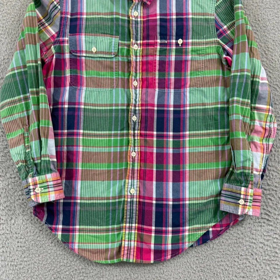 Camisa Polo Ralph Lauren Niños Grande 14/16 Multicolor Botón a Cuadros Informal Preppy Foto 3 de 4