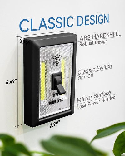 LED Night Light Switch, 12 Total Batteries Included, 200 Lumen Wireless COB L... - Picture 6 of 9