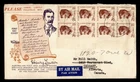 DR WHO 1949 AUSTRALIA FDC HENRY LAWSON BLOCK WIDE WORLD CACHET M81246