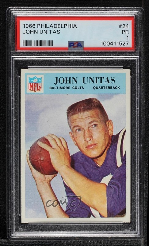 1966 Philadelphia Johnny Unitas #24 PSA 1 HOF 2zr