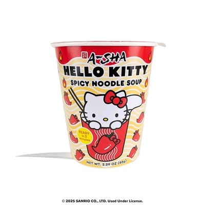 Hello Kitty Spicy Noodle Soup Cup Ramen Six 6 Pack - Prince Katsu