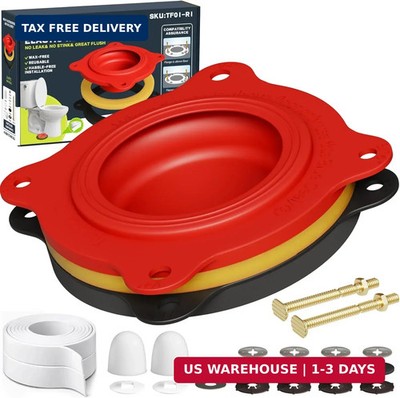 Elastic Wax Ring Toilet Repair Kit TF01-RI- No Wax Mess Installation, Premium To