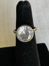 SILPADA 925 Indonesia Sterling Silver Ring Size 5 Round Clear Stone