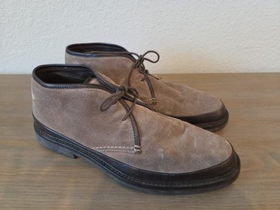 Ermenegildo Zegna Men's Trivero Suede & Leather Ankle Boots Brown Tan Sz 10.5