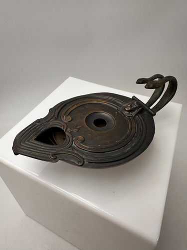 Ancien briquet de table à Méta alcool néo-Egyptien lampe à huile début de siècle - Foto 2 di 17