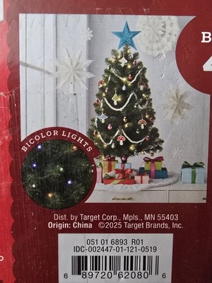 3 ft Pre-Lit LED Alberta Spruce Christmas Tree w Color Changing Wondershop NIB
