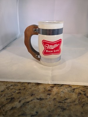 Miller High Life Beer Glass Mug Wood Handle Preowned Siesta Ware