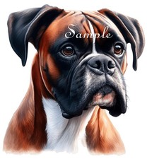 Boxer Dog Breed Portrait - Fabric Art Quilt Block/Panel - 100% Cotton #29