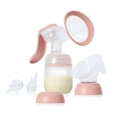 Frida Mom 2-in-1 Breast Pump: Manual Hand Pump  Hands-Free Pump, Pink