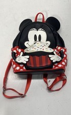 Disney Minnie Mouse Cupcake Polka Dot Mini Backpack Black Red OH MY