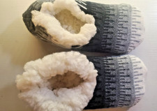 Boys Slipper Socks Shoes gray black white