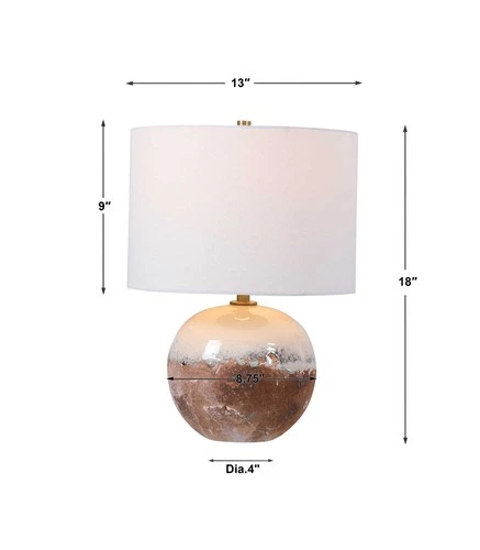 Uttermost 28440-1 Durango 13"W Ceramic Sphere Base Accent Lamp - Brass - Picture 3 of 3