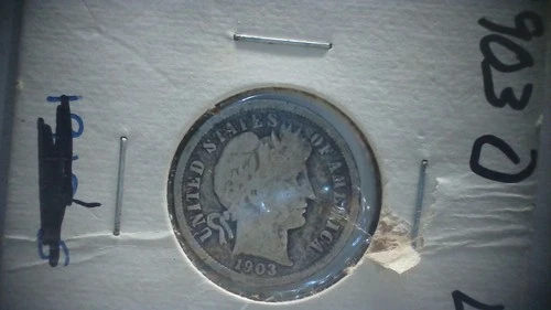 1903 O Barber Silver Dime 10c  as Pictured 90% Very Good or Better