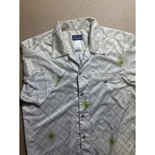 Patagonia vtg rhythm Diamond Print Button Up Short Sleeve Camp Shirt Mens M