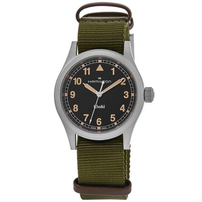 New Hamilton Khaki Field Quartz Black Dial Fabric Strap Men's Watch H69401930