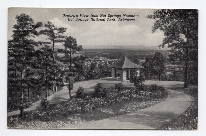 1940s? RPPC - View from Hot Spring Mountain - Hot Springs Nat'l Park, Arkansas