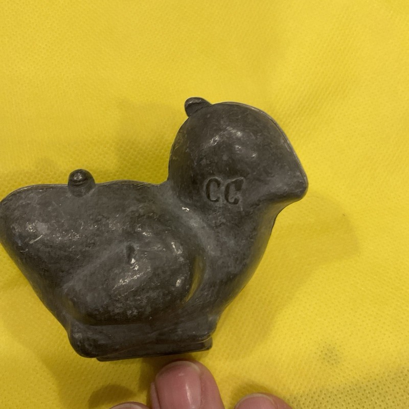 Antique Pewter Charles Cadot (Cadot & Cie) Chicken Ice Cream Mold 