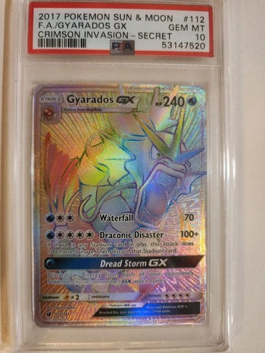 Gyarados GX (Secret) 112/111 Sm-Crimson Invasion Holo PSA 10