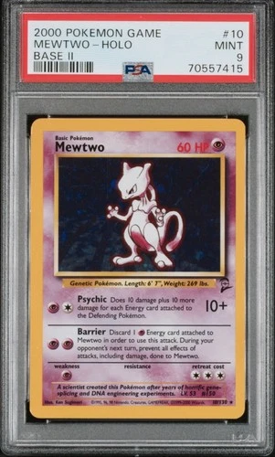 2000 POKEMON BASE SET 2 #10 MEWTWO-HOLO PSA 9