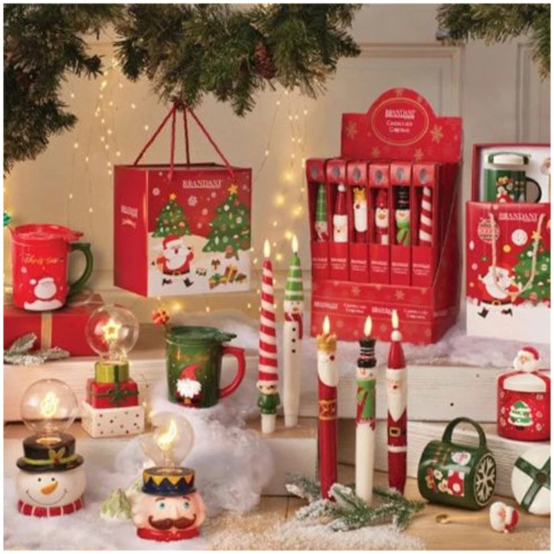 Mug Natale con Tappo e Cucchiaino Babbo Natale BRANDANI Ginger Rosso 400 ml, fotografia 2 di 9