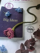 Tulip Tales, knitting pattern for Floral Bookmark by Sarah Winsper