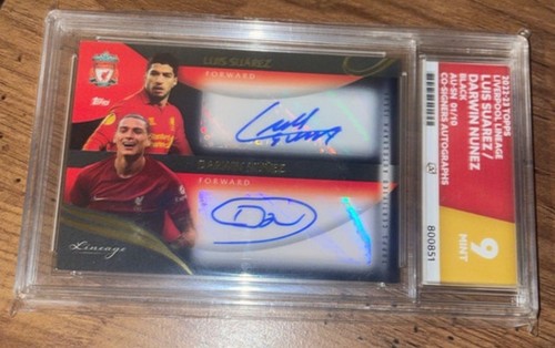 Topps Liverpool Lineage 2022/23 Luis Suarez Darwin Nunez Dual Auto